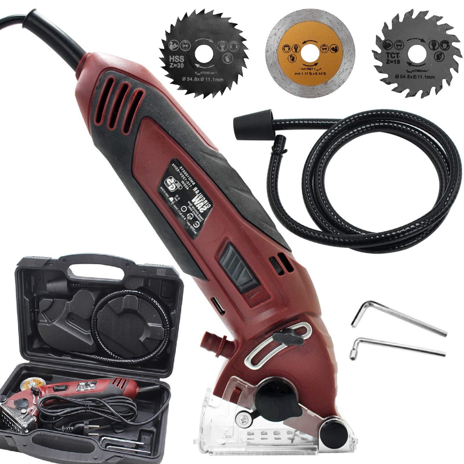 Multifunction Corded Mini Circular Saw Machine Set, 400W High Powered cordles…