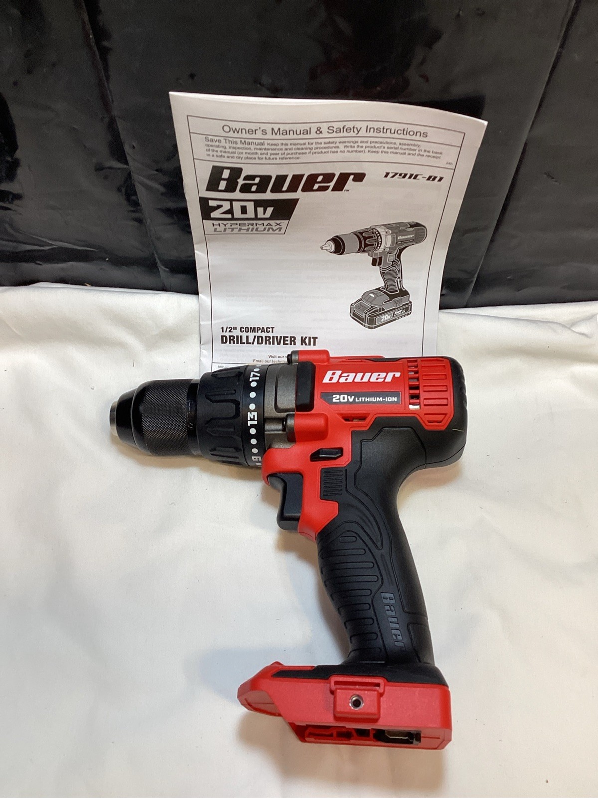 Bauer 20V Cordless 1/2&Prime; Drill Driver Keyless Chuck w Clutch 1791C-B1 No Box NEW