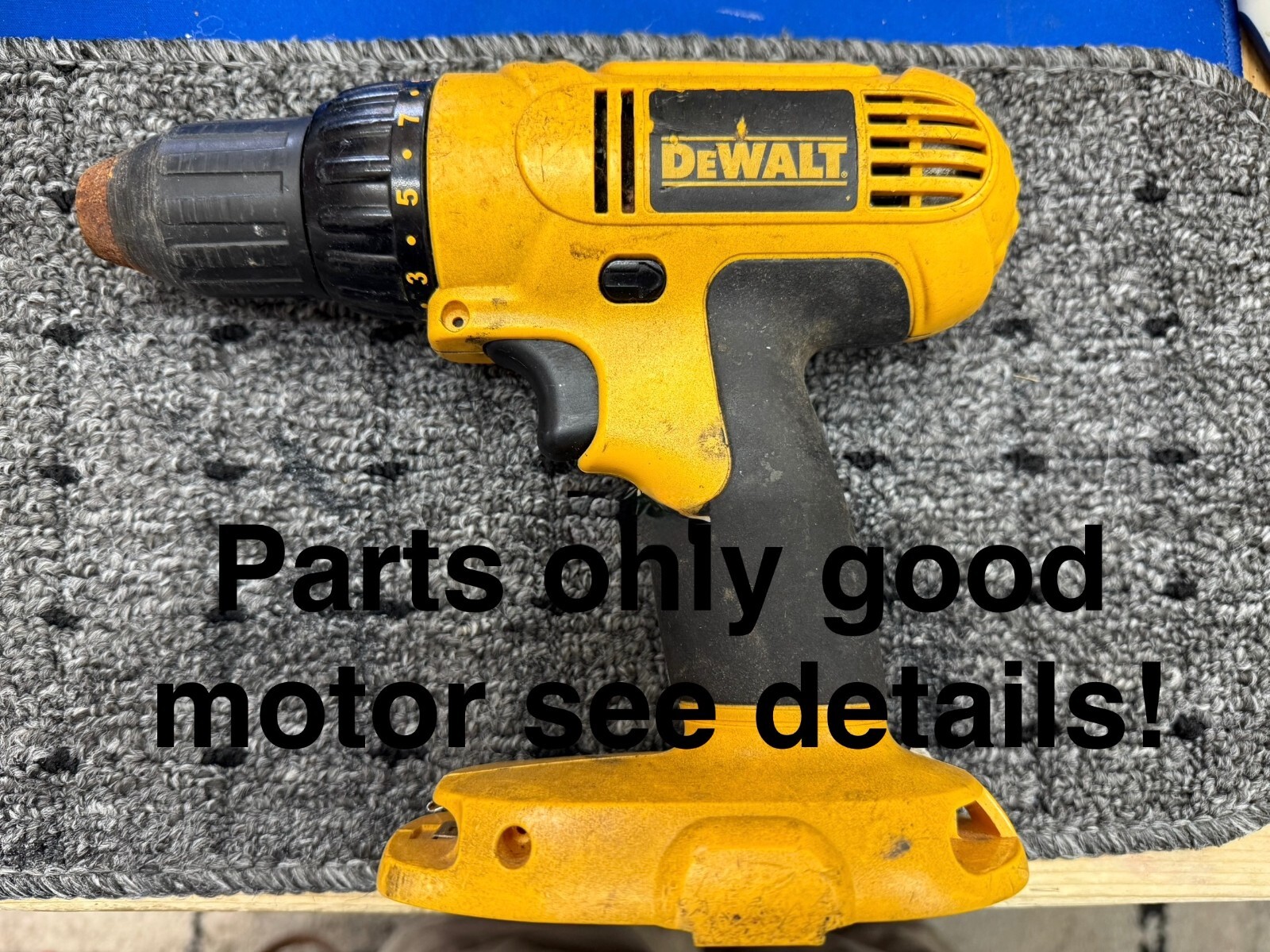 DeWalt DC759 Cordless Drill Driver Tool Only Parts/Repair GOOD MOTOR BAD CHUCK