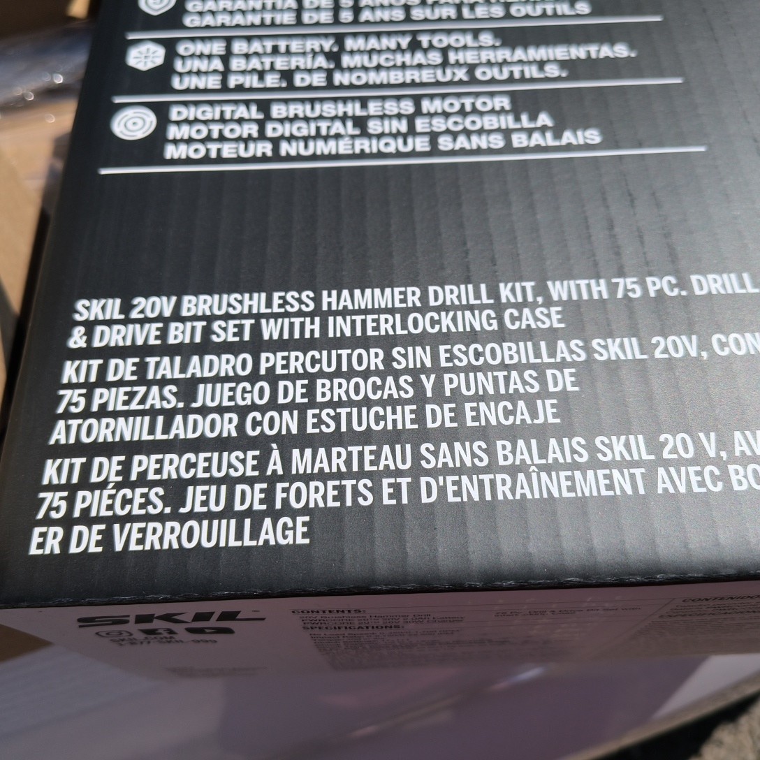 Skil 20V Brushless Cordless Hammer Drill Set With 75 Piece Bit Set Included
