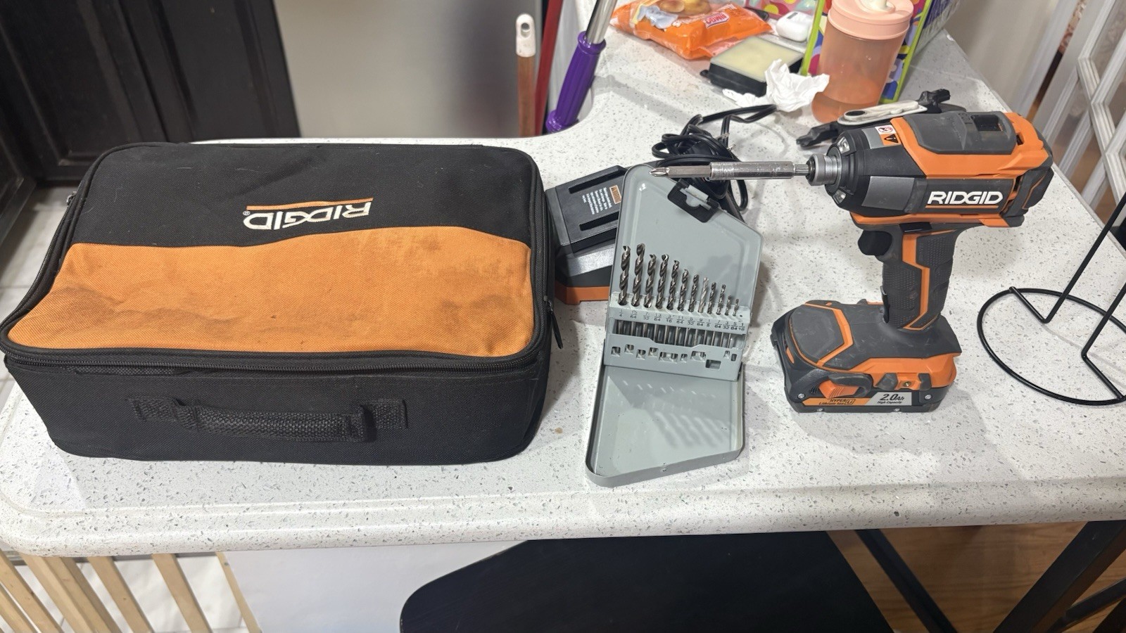 RIDGID R860021 18V Impact Driver Kit, 2.0Ah Li-Ion Battery, Charger, LED Light