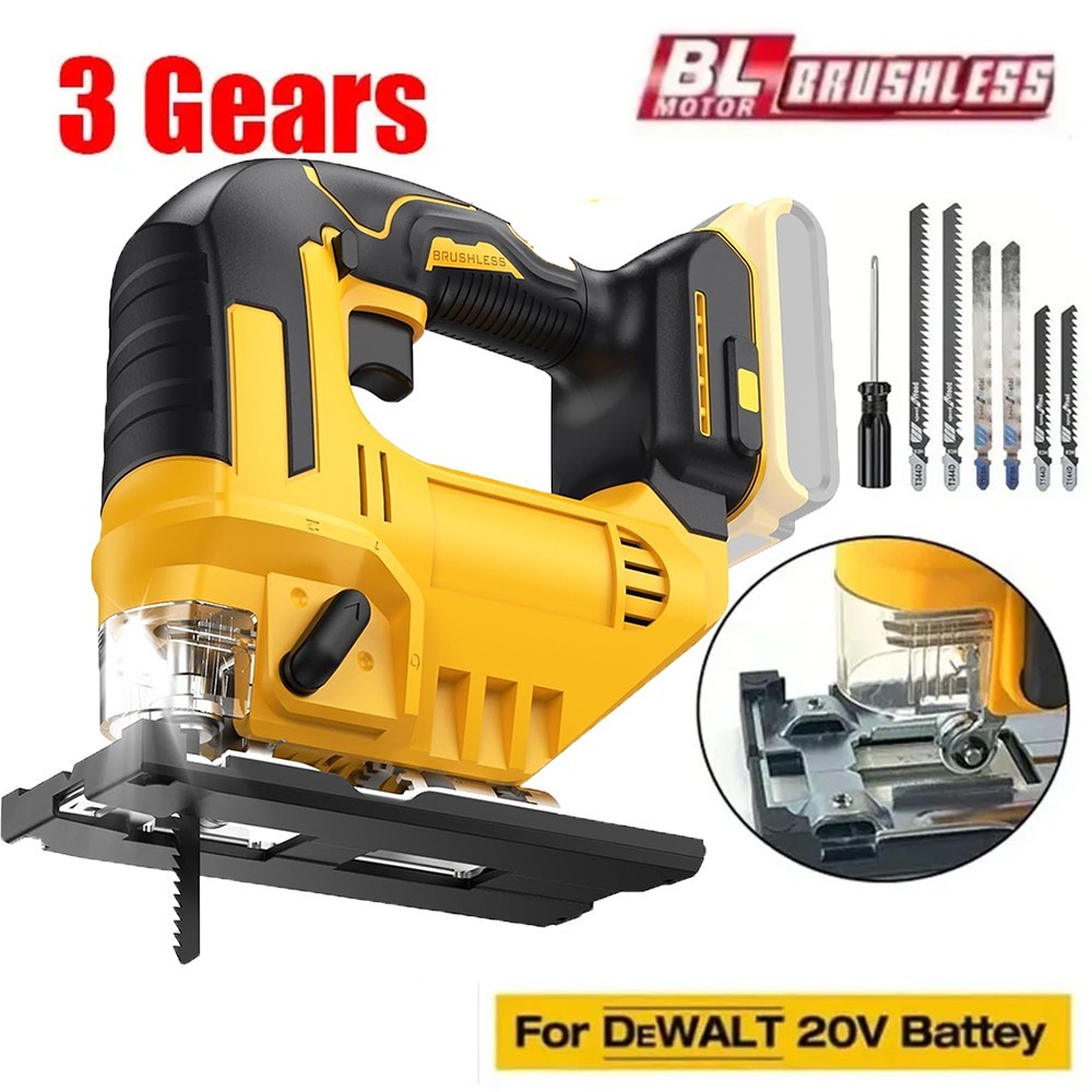 Cordless Jig Saw for Dewalt 20V Battery 0°-45° Bevel Cuts Brushless Jigsaw Tool