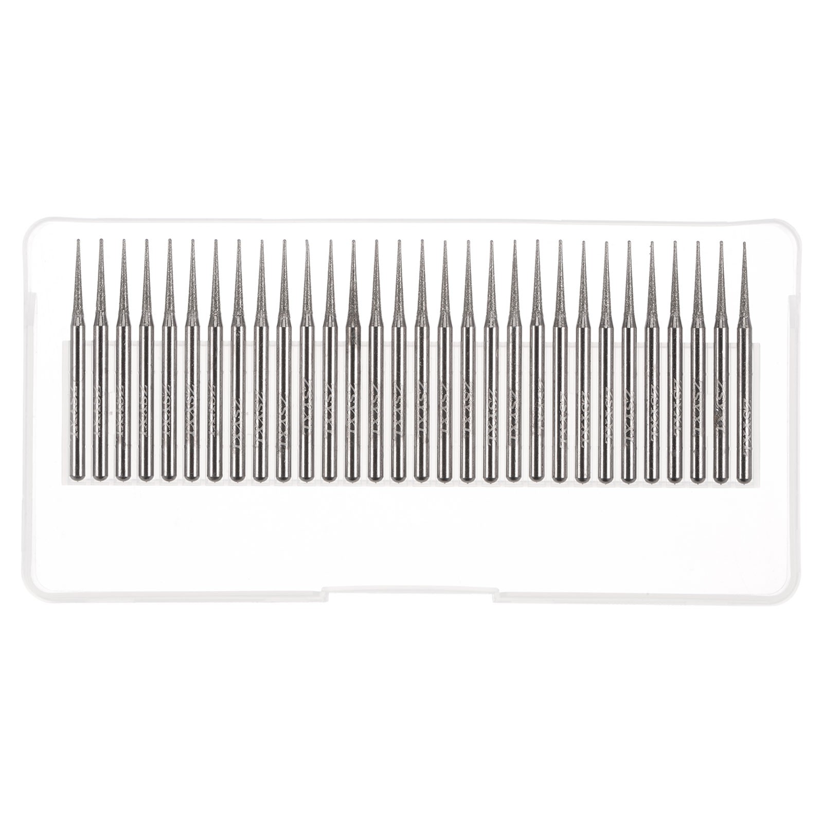 30pcs Diamond Grinding Carving Bits 0.6mm Pointed Type Head Mounted Point