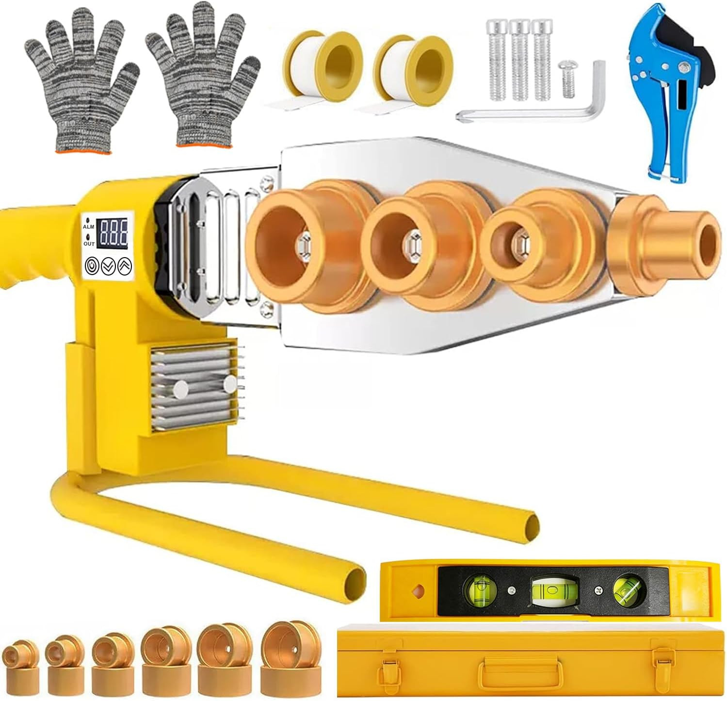 Plastic Pipe Welder Kit, 1000W Electric Hot Melt Welding Tool for PPR/PE Plastic