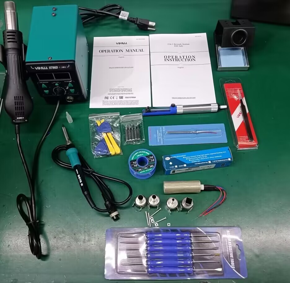 YIHUA 8786D-I Hot Air Desoldering Gun Soldering Iron Station 2 in 1