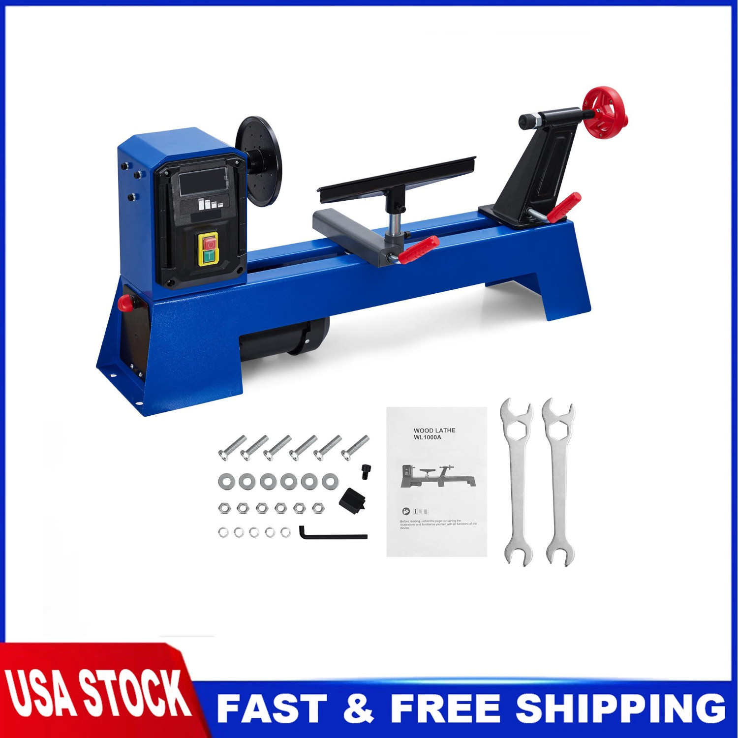 14&Prime; x 40&Prime; Benchtop Wood Lathe Wood Lathe Machine 4 Variable Speeds 1040-2980 RPM