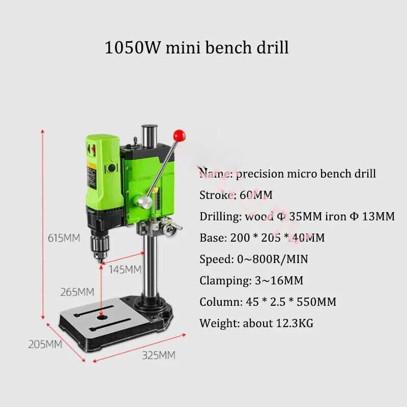 Electric Mini Drilling Machine Adjustable Speed Woodworking Bench Drill
