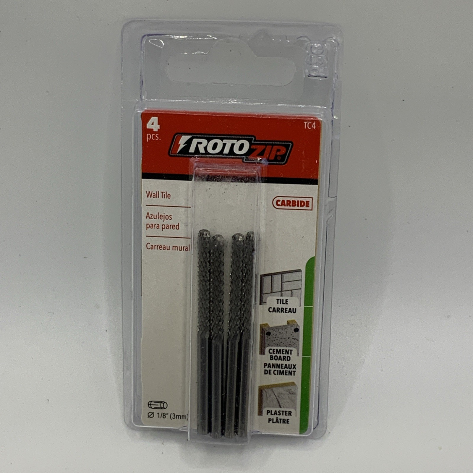 Rotozip Tilecut 1/8 In. Carbide Zip Bit (4-Pack) TC4 Rotozip TC4 720361006106