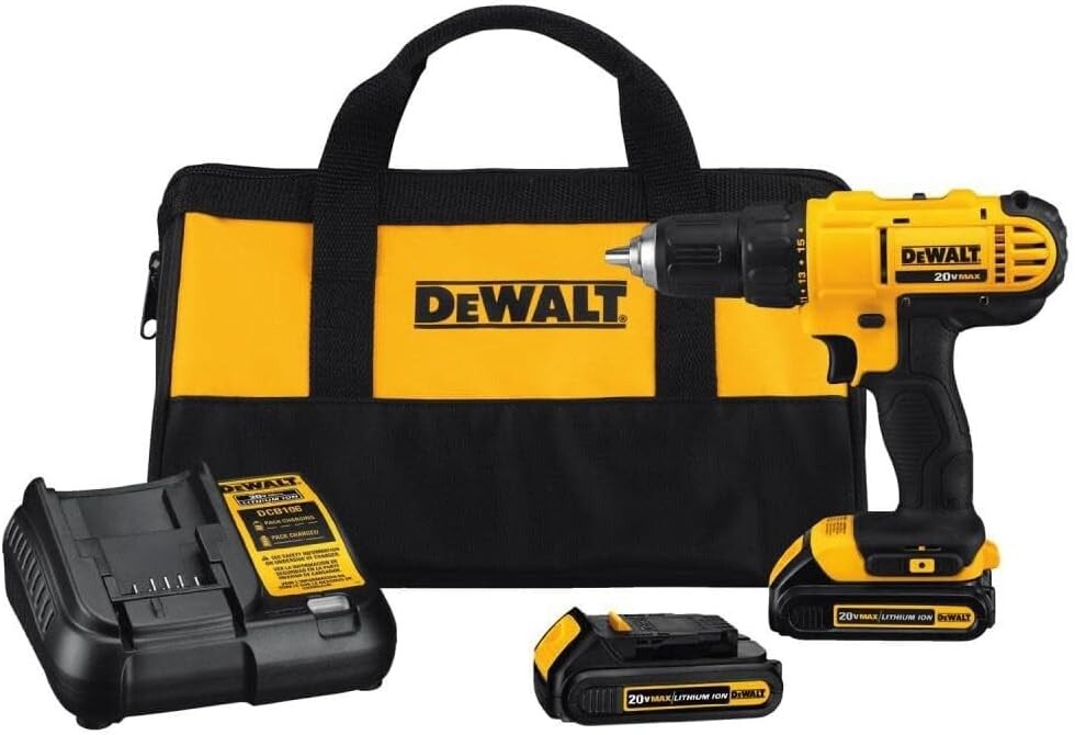 DEWALT DCD771C2 20V Max Drill/Driver Kit, 2 Batteries & Charger Included