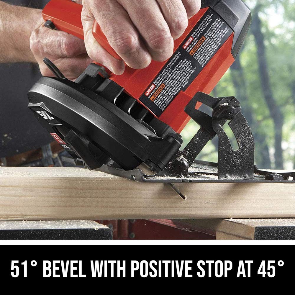 Powerful 13-Amp 7-1/4&Prime; Circular Saw with Spindle Lock & Dust Blower – Red