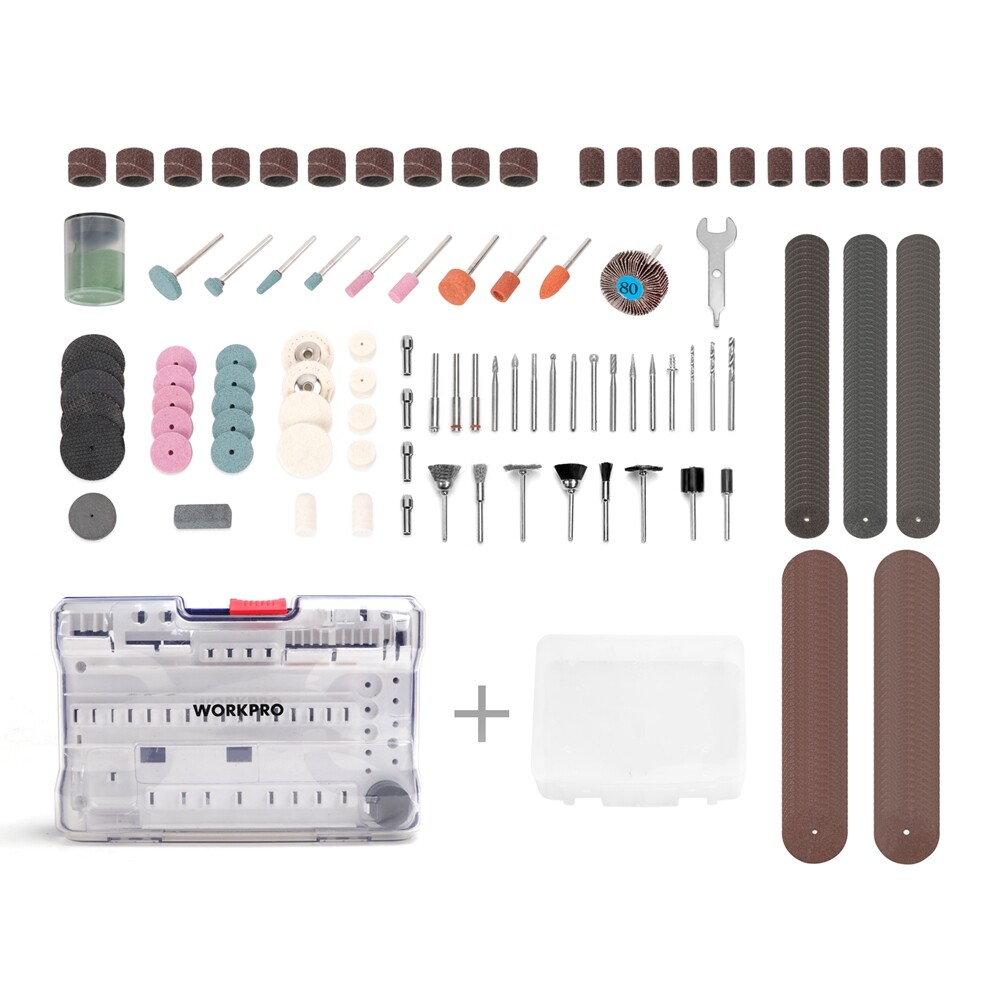 WORKPRO 208PC/295PC/276PC Dremel Rotary Tool Accessory Kit Grinding Sanding Sets