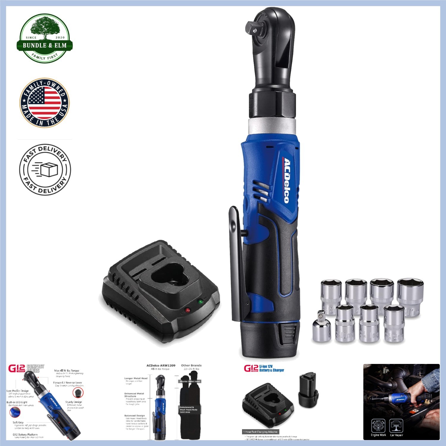 Lightweight Cordless Ratchet Wrench with Ergonomic Grip for Comfortable Use