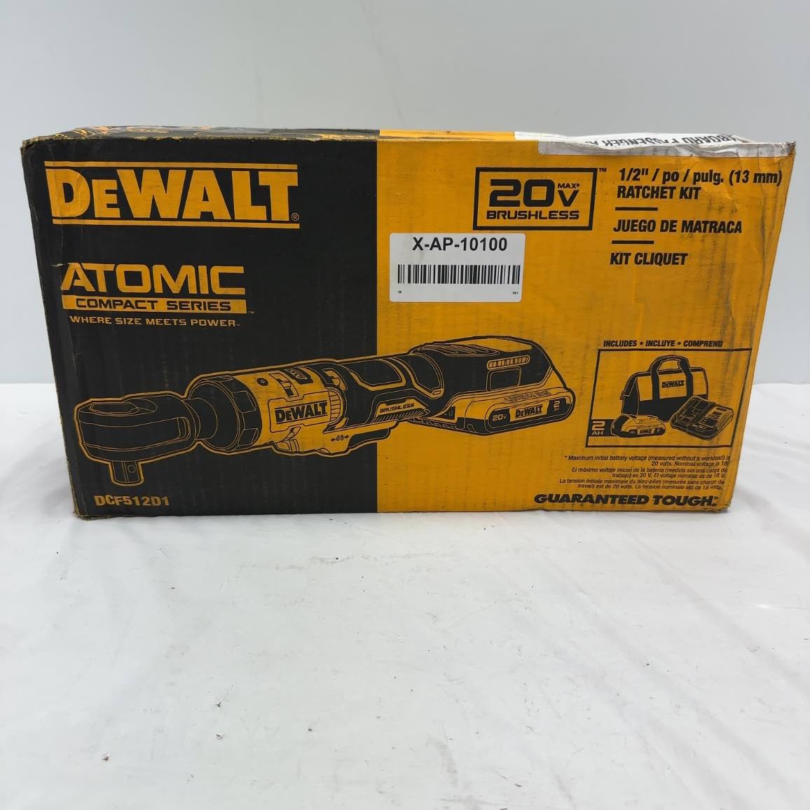 DeWalt DCF512D1 Atomic 20V Max Brushless 1/2 in Cordless Ratchet Wrench Kit
