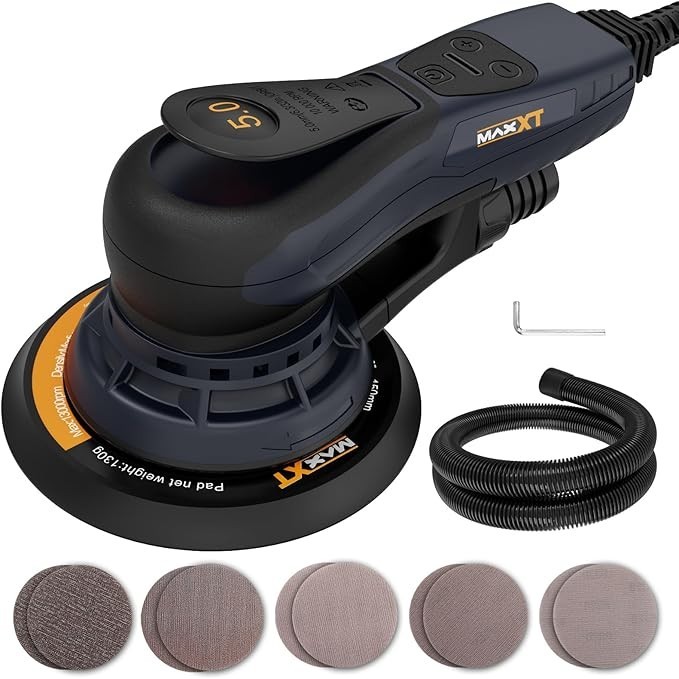 Electric 5mm Random Orbital Sander, Brushless 350W 3A Palm Sander, Multi-functio