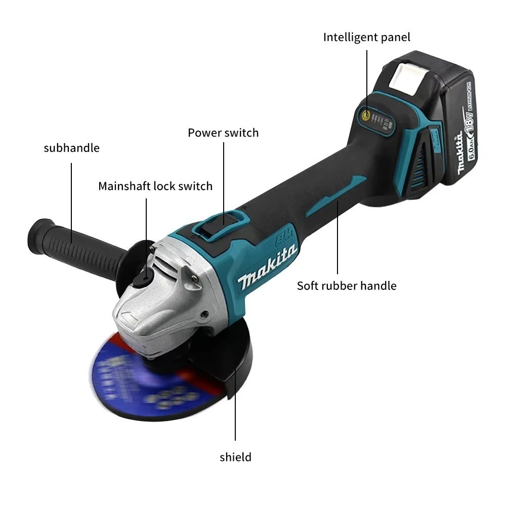 Original Makita DGA404 125mm Brushless Angle Grinder Li-ion Battery Cordless
