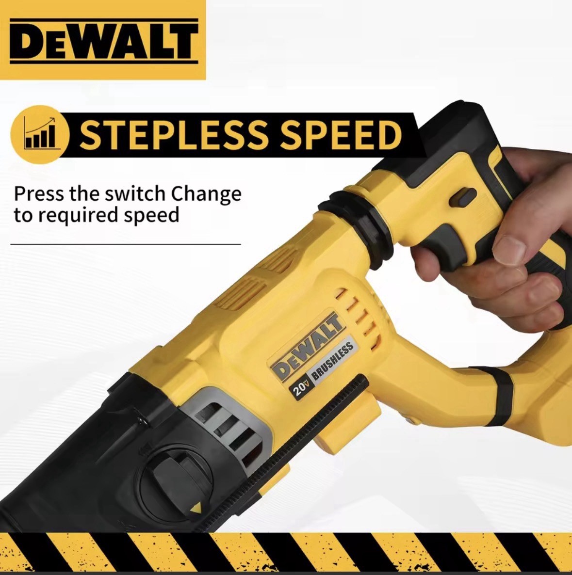 New DEWALT 20V MAX SDS Plus 1 In Cordless Rotary Hammer with D-Handle, Bare Tool