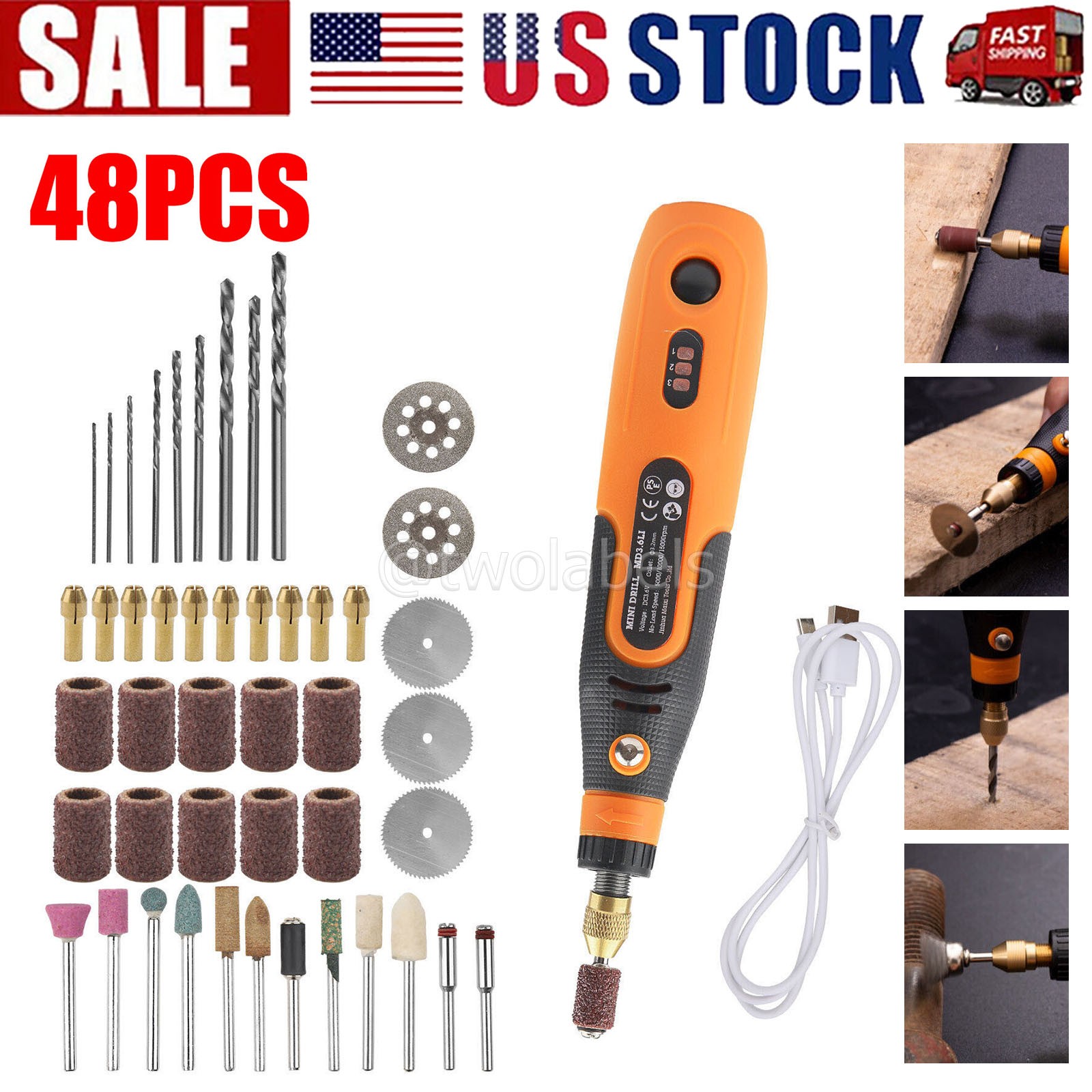 48PCS Abrasive for Dremel Rotary Tool Accessories Grinding Sanding Polishing Set