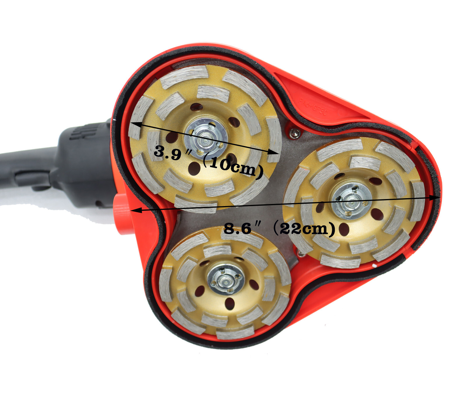 φ100mm Portable Three-head Wall Floor Sander 220V 6-speed Control 2m Power line