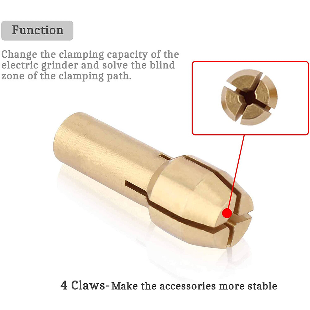 0.5-3.2mm Brass Collets Mini Drill Chuck Grinding Electric Chuck Set Rotary Tool
