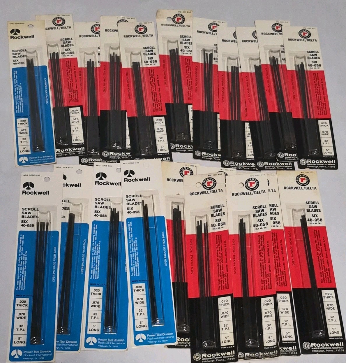 Vintage Rockwell Scroll Saw Blades 40-058 Lot of 21 packs 5 inch long blades