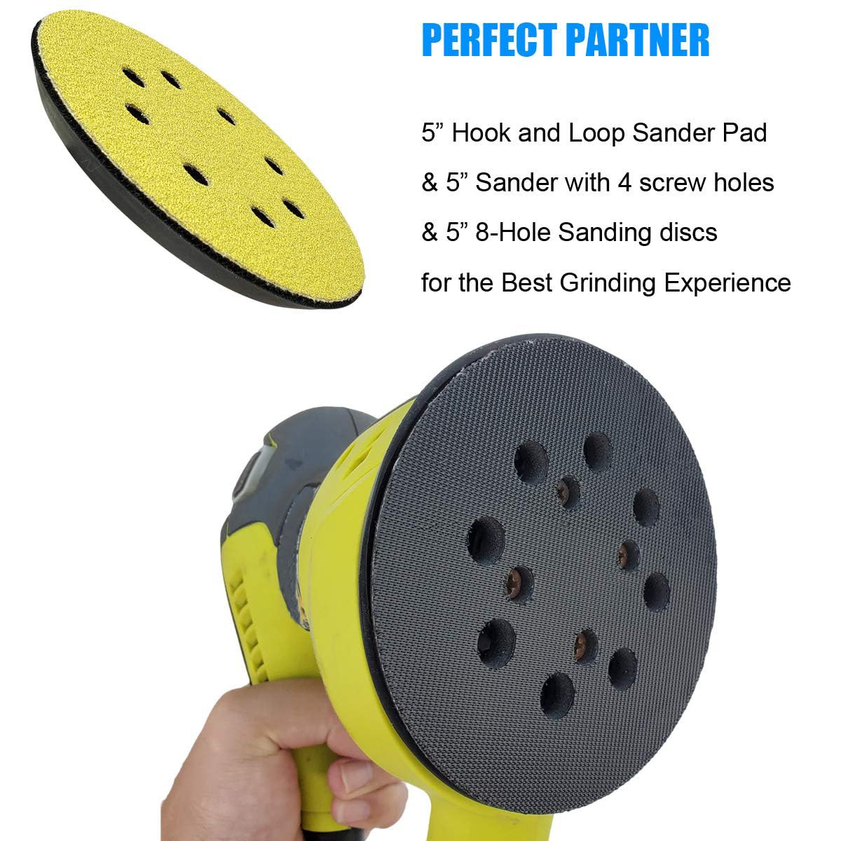 2 Pack 5&Prime; Hook and Loop Replacement Sander Pad for Ryobi RS290, RS241, RS240, RS