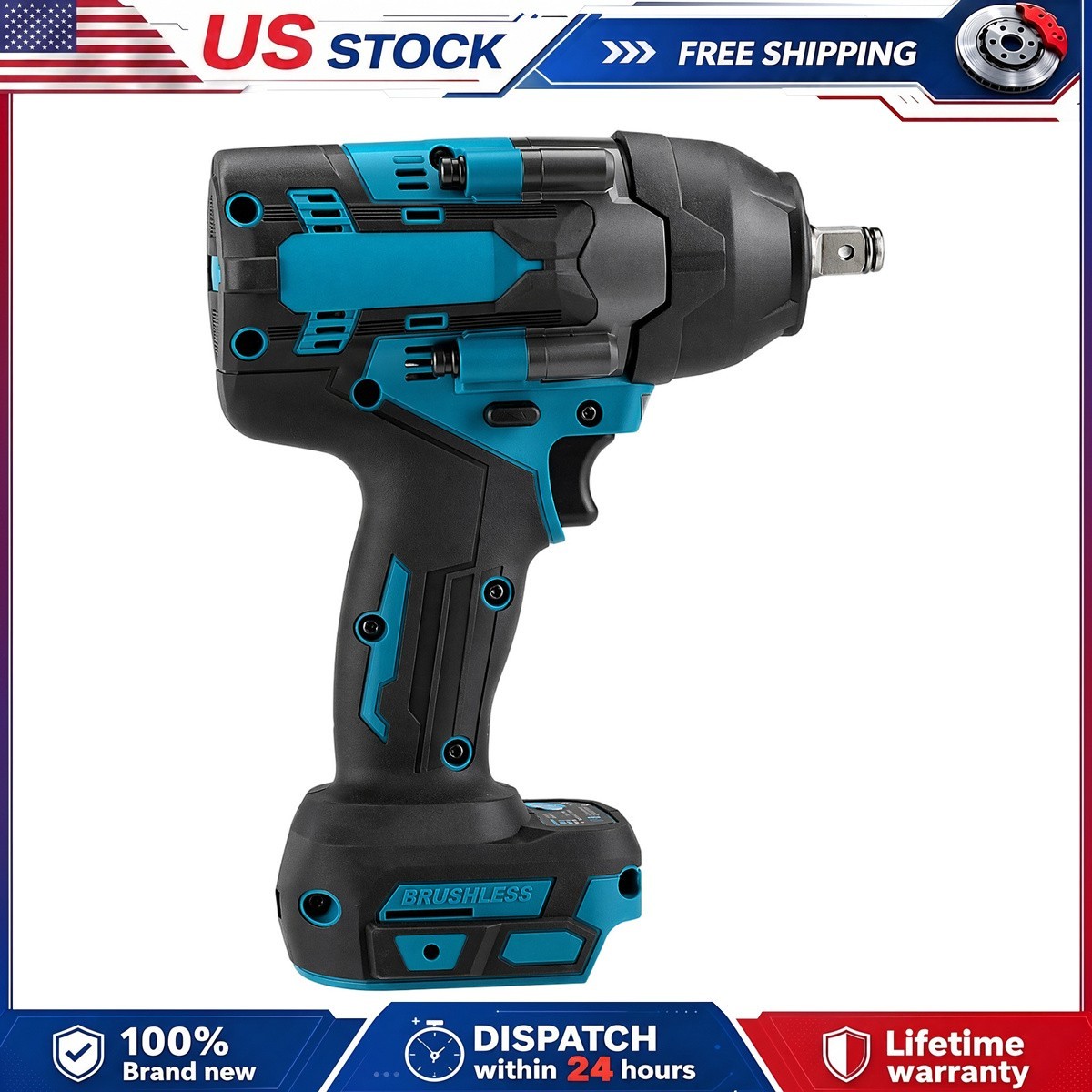 For Makita 18V LXT 1/2&Prime; Cordless Impact Wrench Brushless 800N.m Power Tool