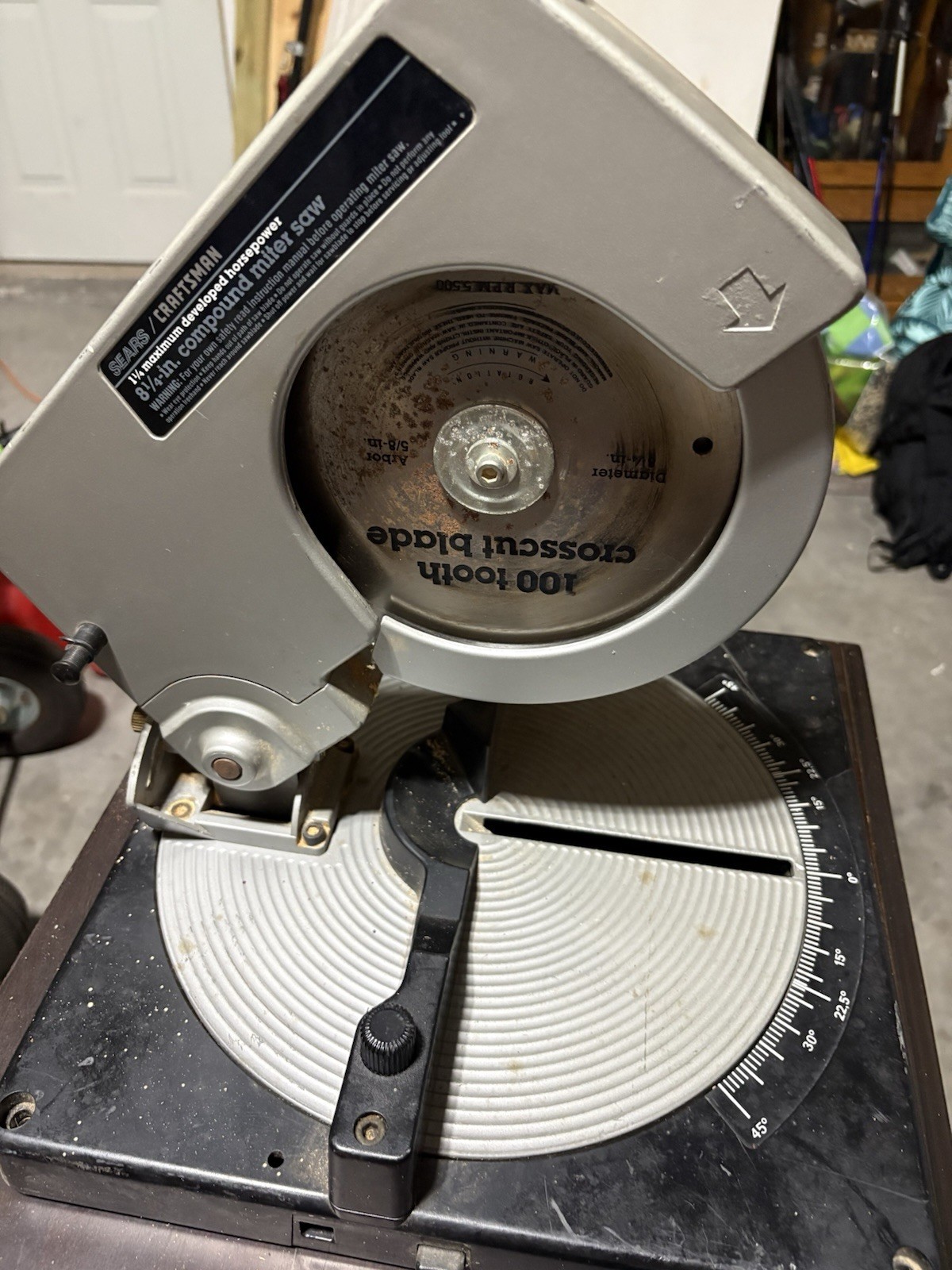 Vintage Sears Craftsman 8¼ » Compound Miter Saw, 1¼ w/ Orig. Manual (Works Great)