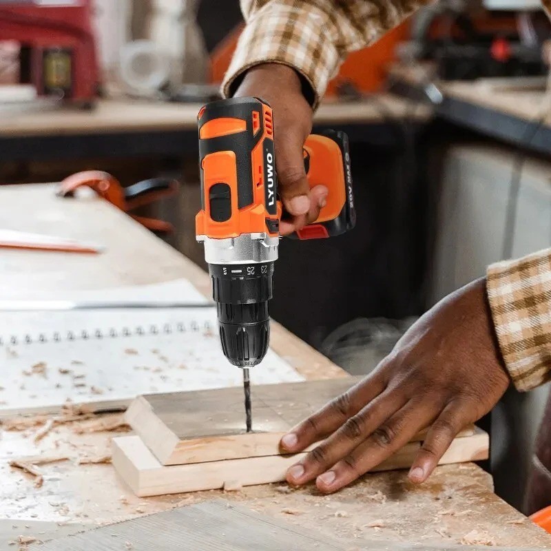 Cordless Drill 40N.m 25 Plus 1 LYUWO Electric Screwdriver Keyless Chuck Two Gear