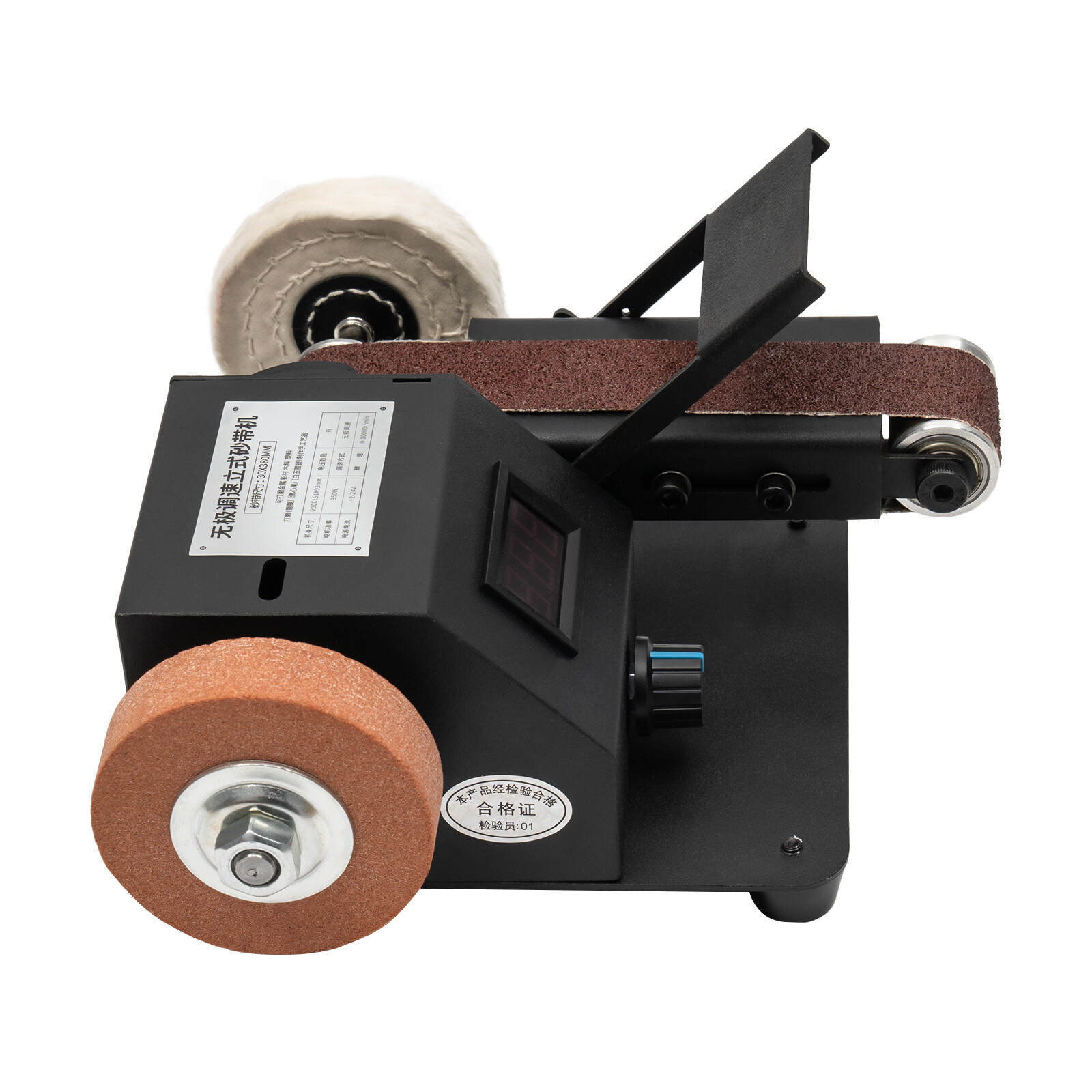 Belt Sander Bench Grinder Knife Sharpener Tool w/10 Belts Table Polishing Sander