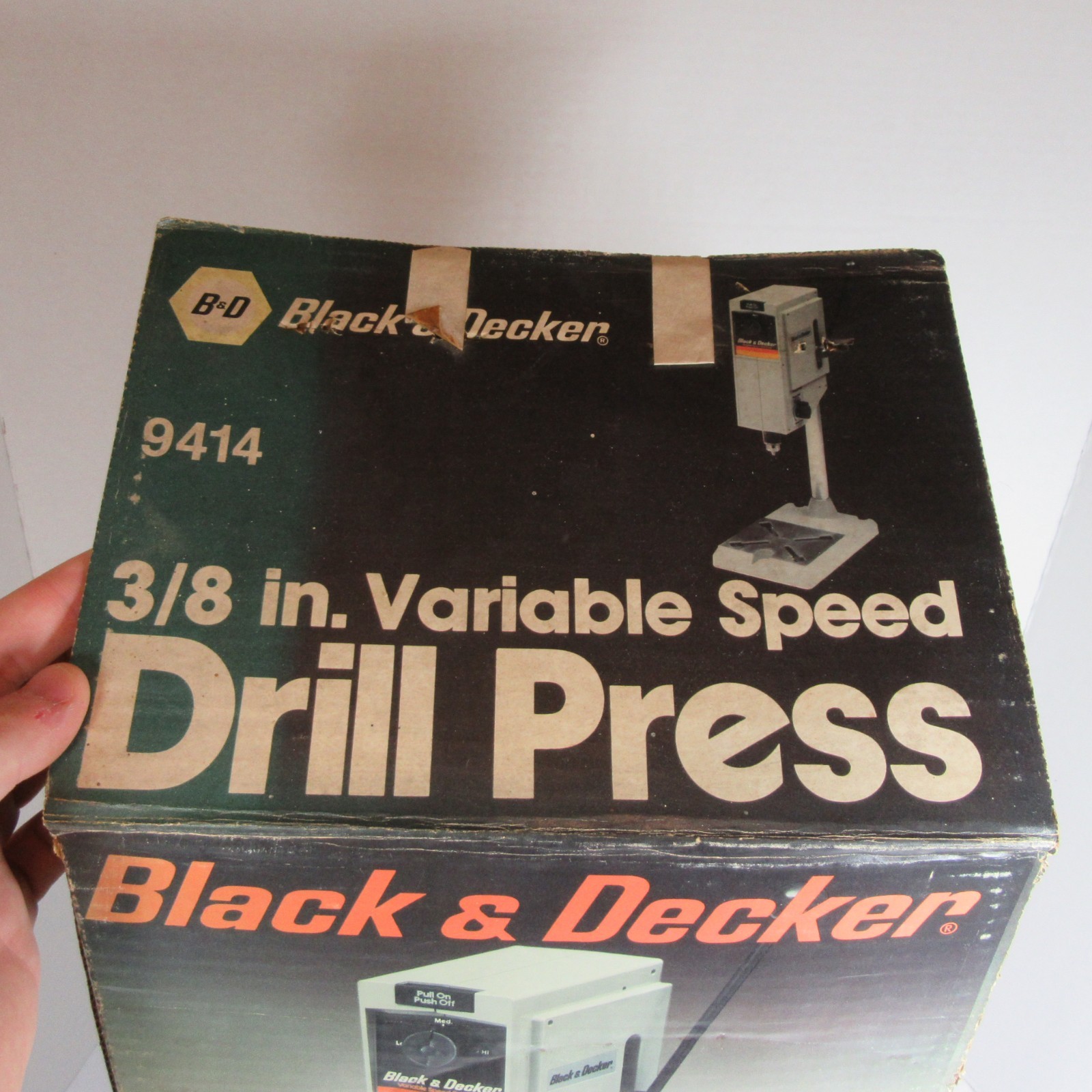 Black and Decker Drill Press 3/8&Prime; Variable Speed Swivel Head Sanding 9414 Box