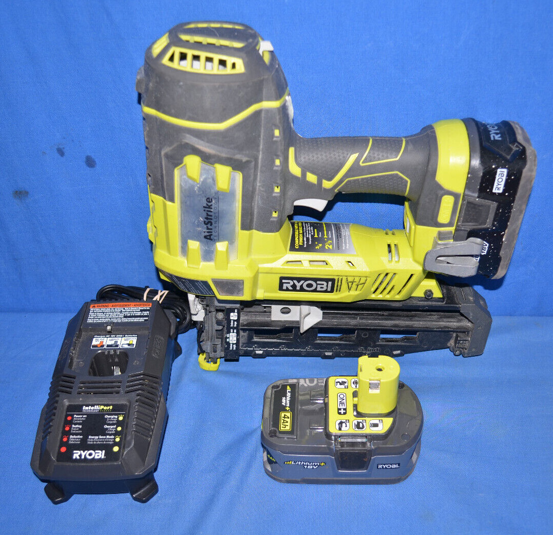 Ryobi P325 ONE+ 18V Cordless AirStrike 16GA Cordless Finish Nailer w/ Batt&Charg