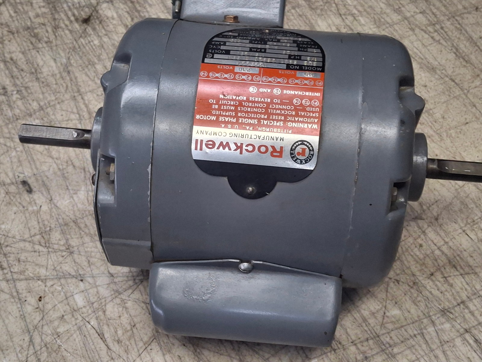 Rockwell Delta Scroll Saw 40-440 Motor 1/3 HP 1725 RPM Dual 1/2&Prime; Shafts 115/230