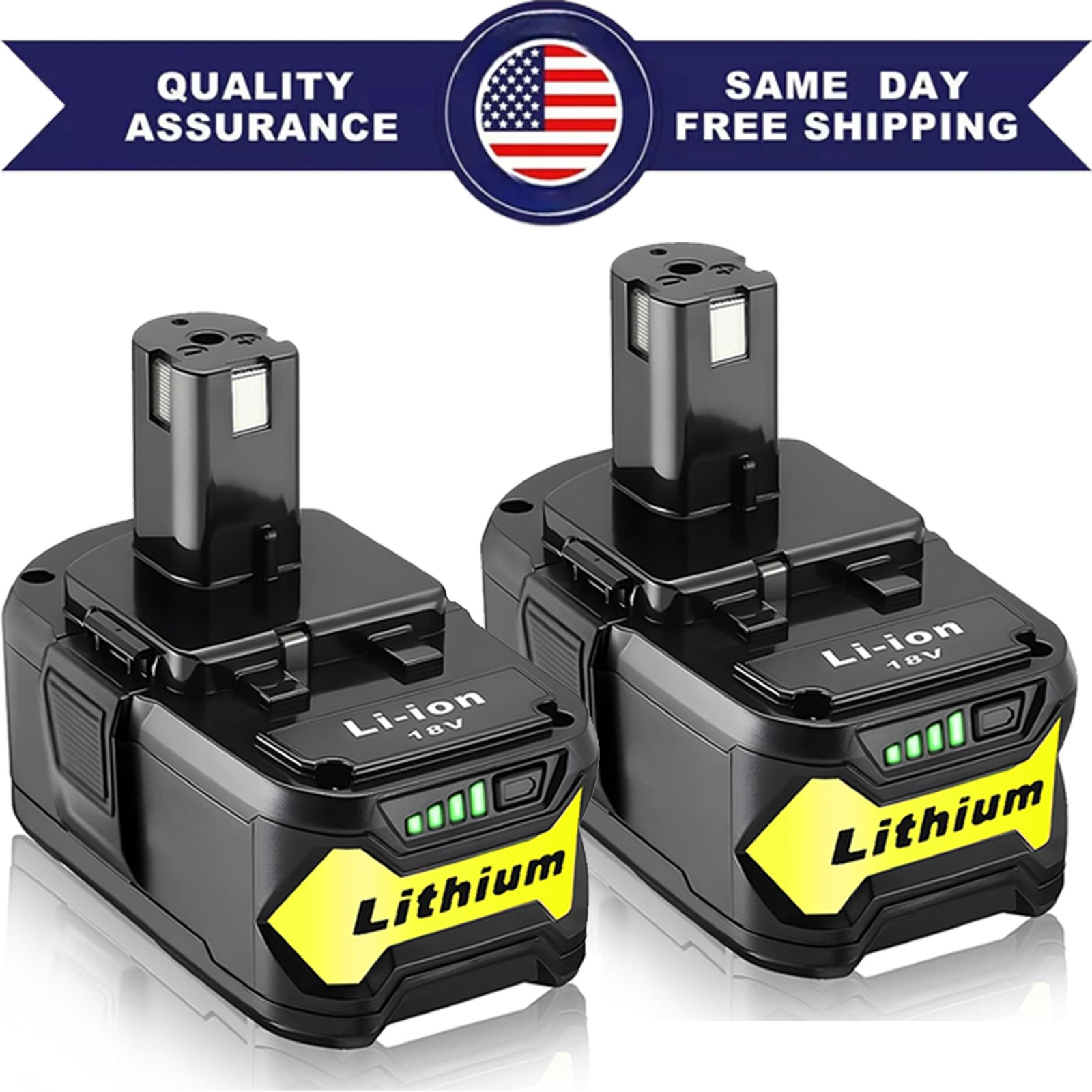 2-PACK 8.Ah For RYOBI P108 18V One Plus High Capacity Battery 18Volt Lithium-Ion