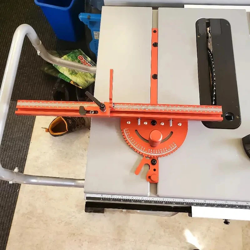 1 Set Miter Gauge and 400MM Aluminium Profile Fence with Track Stop Sawing Assem