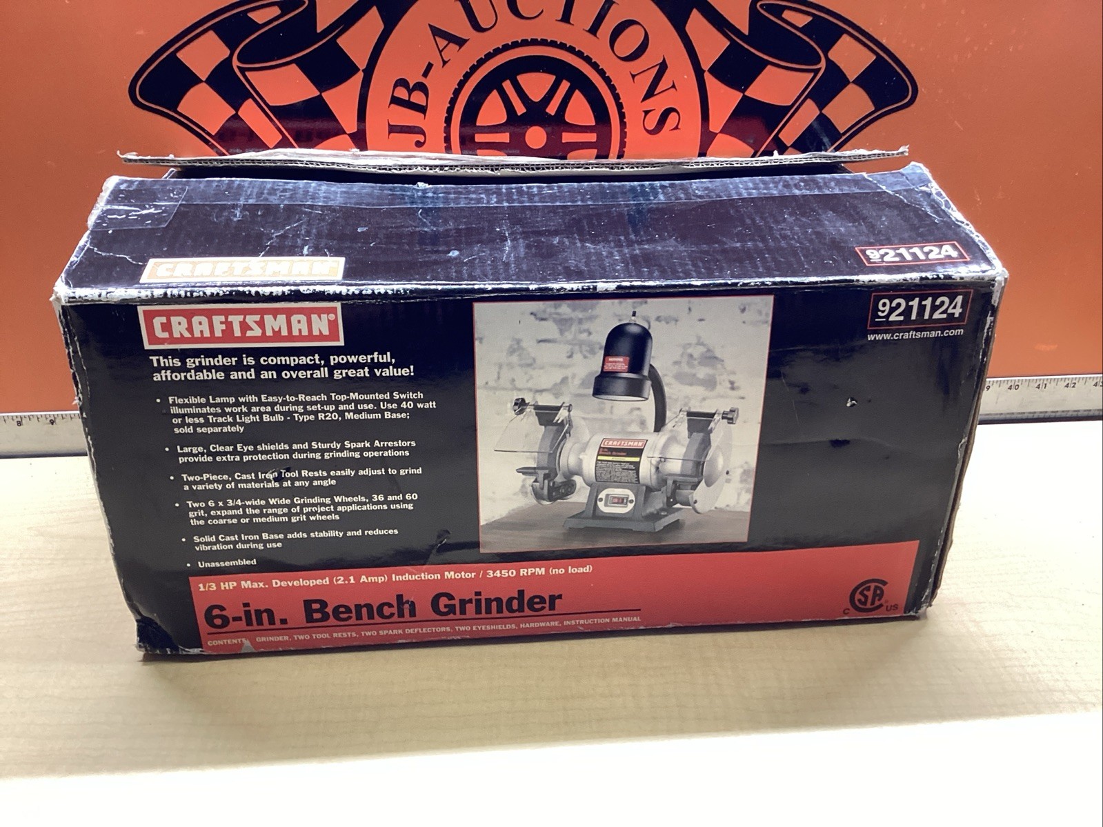 Craftsman 1/3HP 6-in Bench Grinder, Corded Electric Rotary/Circular NOS 9 21124