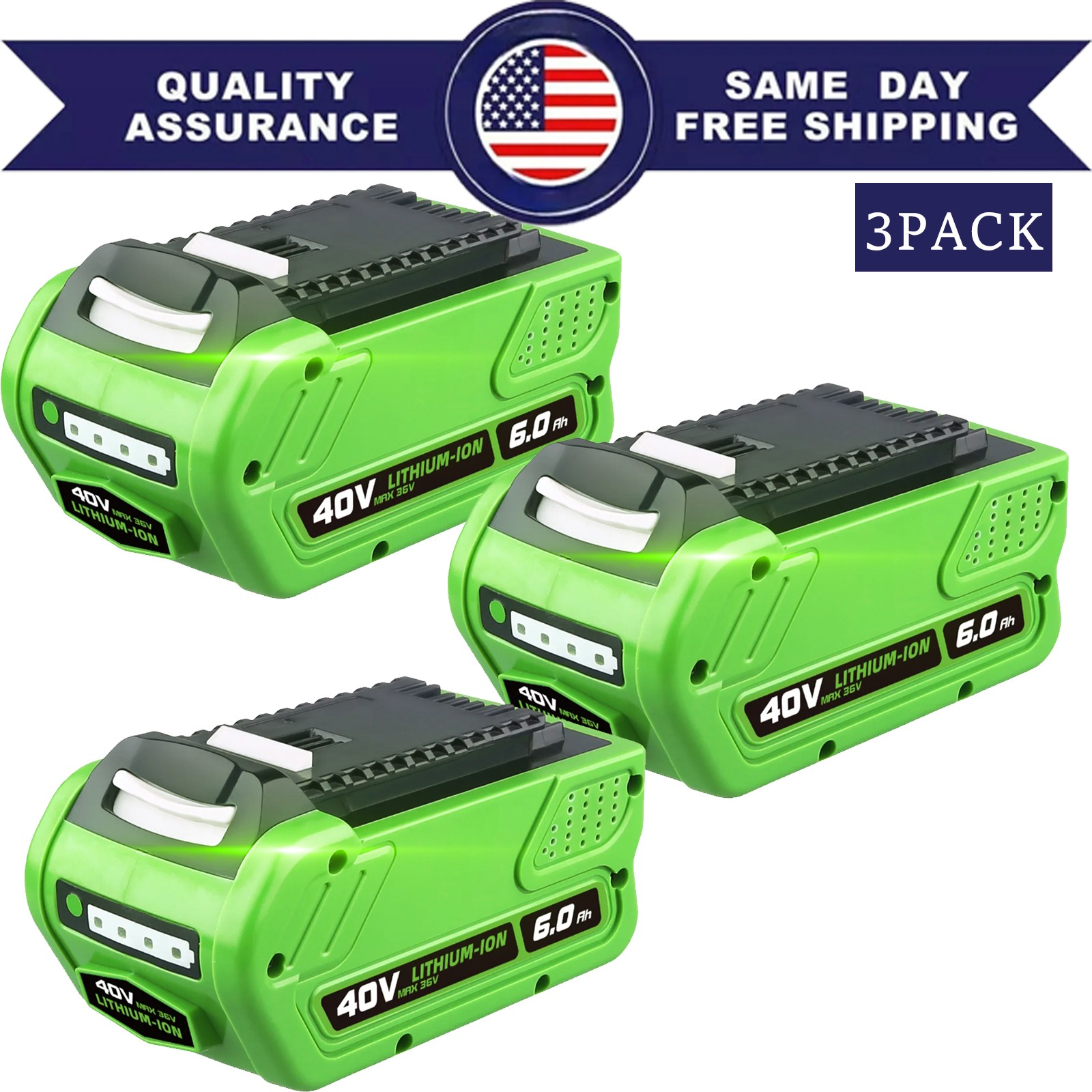 40V Lithium Battery For Greenworks G-MAX 40 Volt 6.0Ah 29472 29462 29252 20202