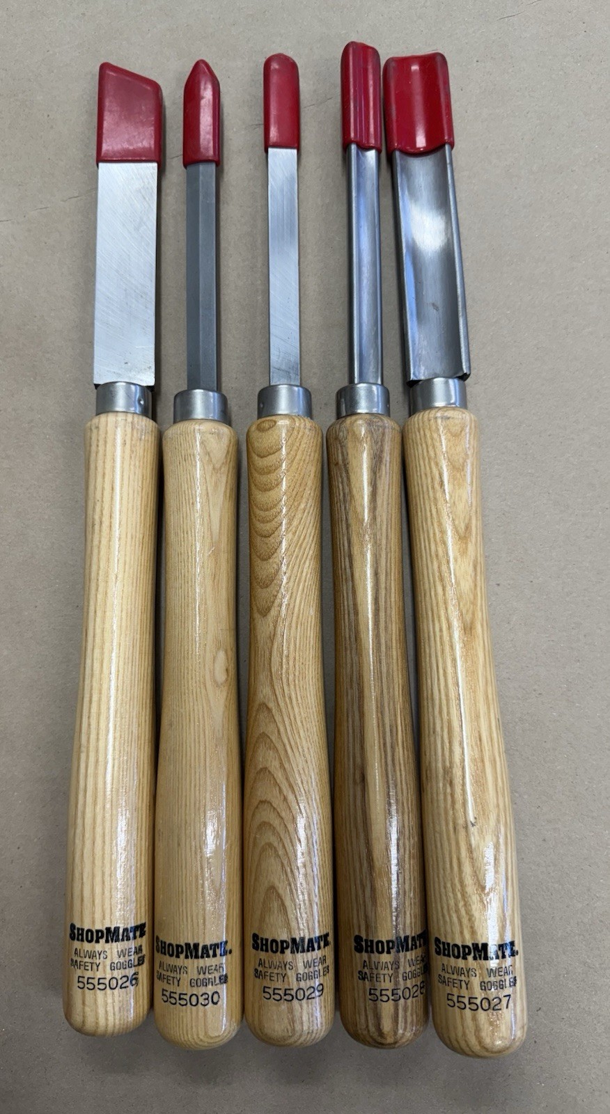 Shop Mate 5 Piece Lathe Chisel Wood Turning Tool Set (Excellent/Clean Condition)