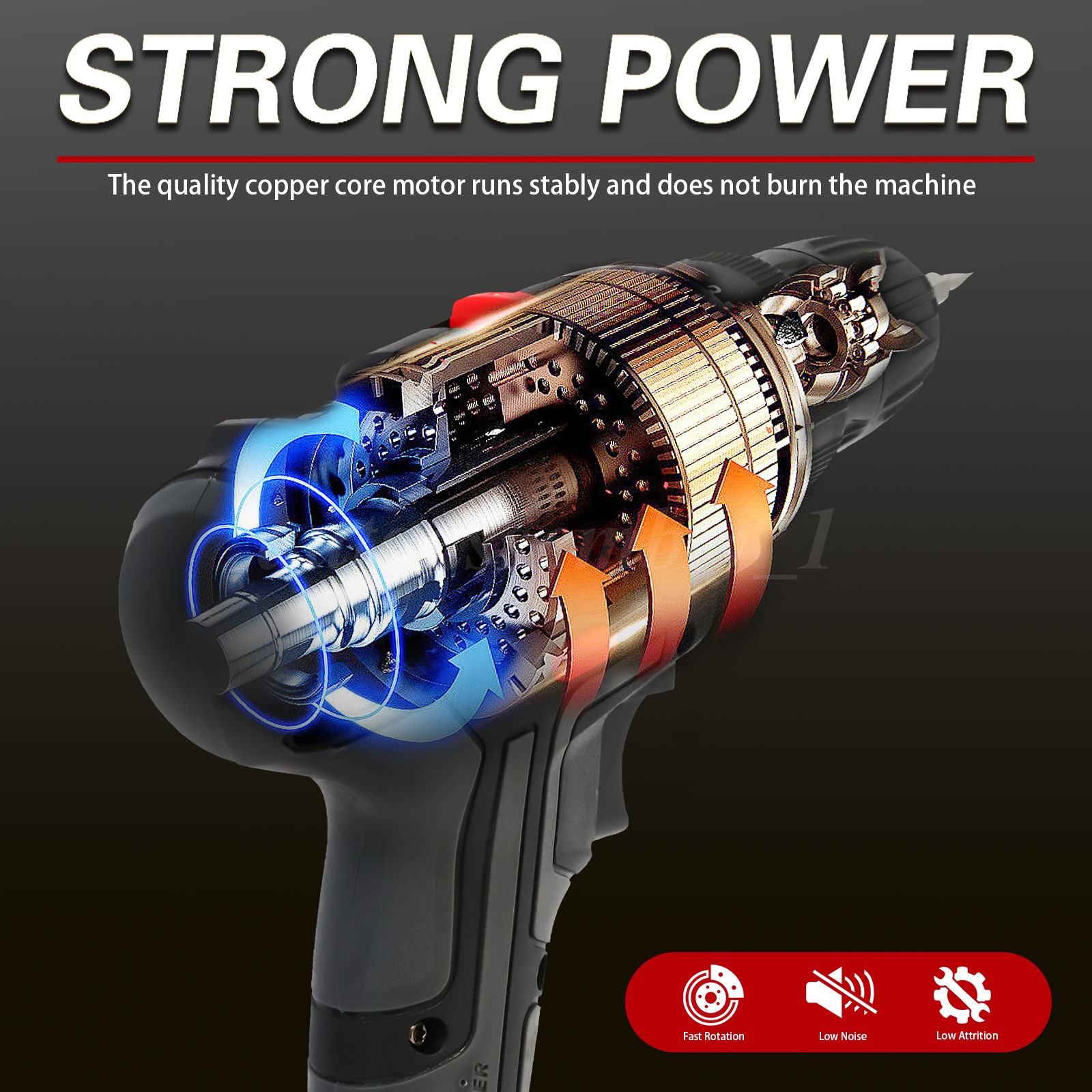 Cordless Brushless Impact Driver Hammer Drill Combo Kit w/ 2 Battery & Charger
