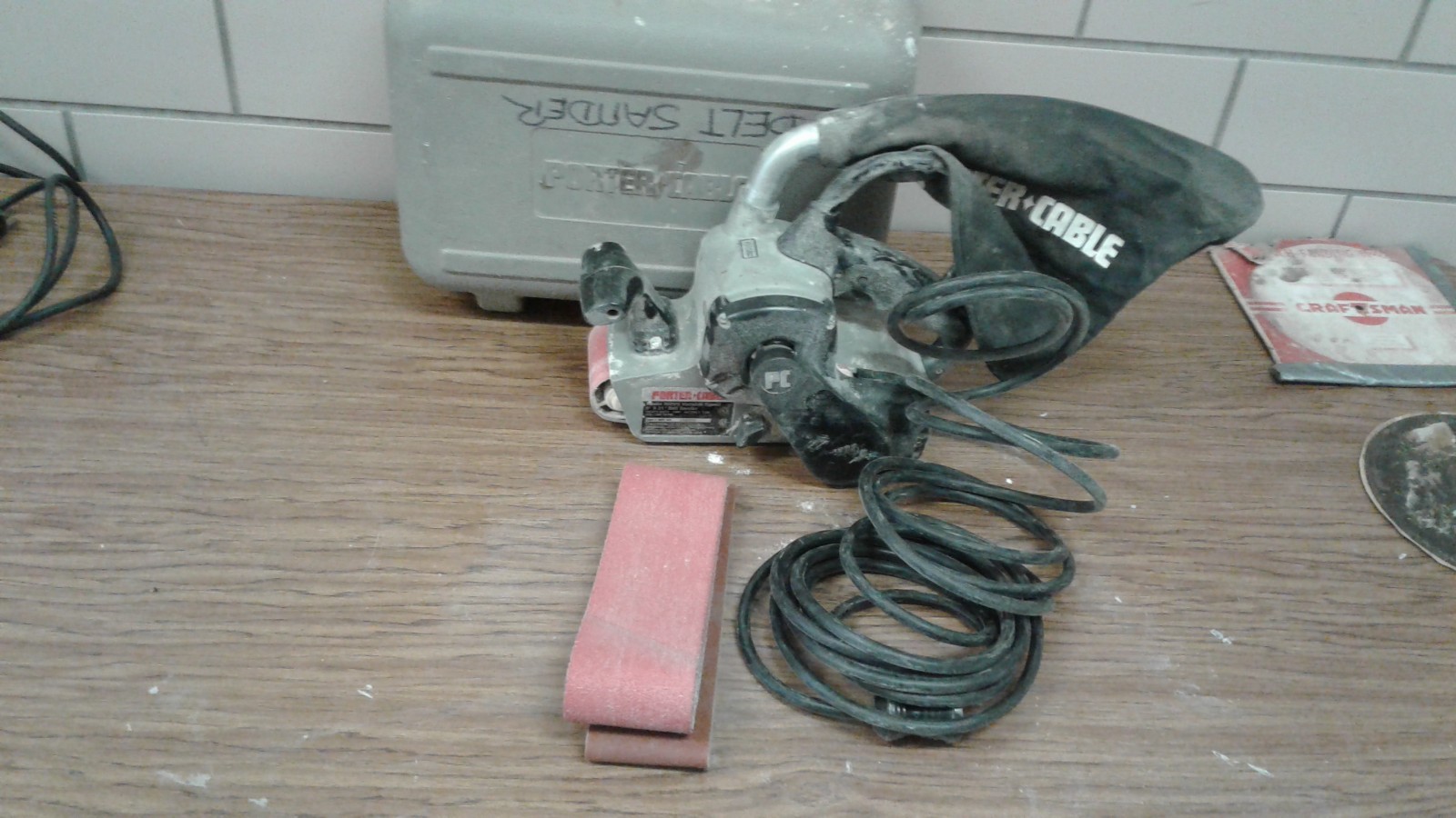 Porter Cable Belt Sander 352VS 3&Prime;x21&Prime; W case ,, DUST BAG NICE