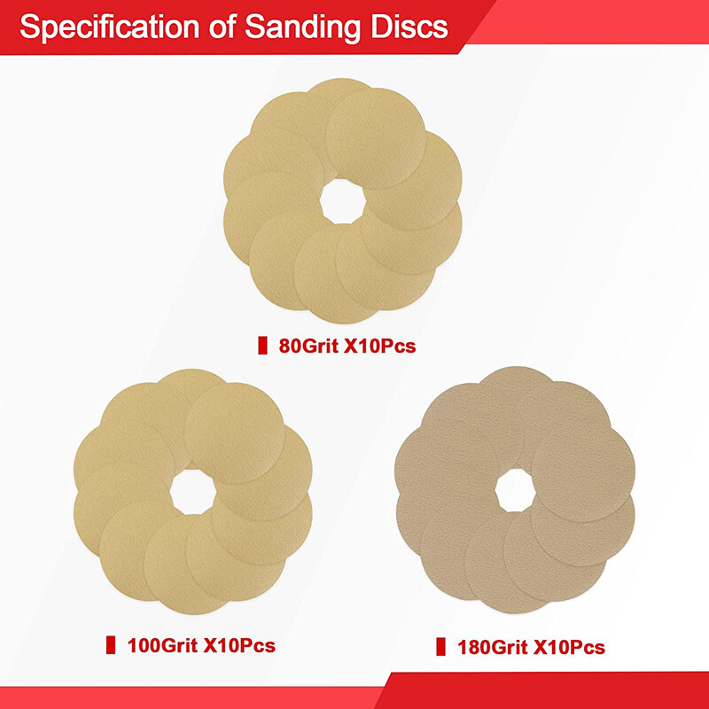 Goldblatt 9&Prime; Drywall Sander Hook Loop 80 x 100/180 Mixed Grit 30pc Sanding Discs