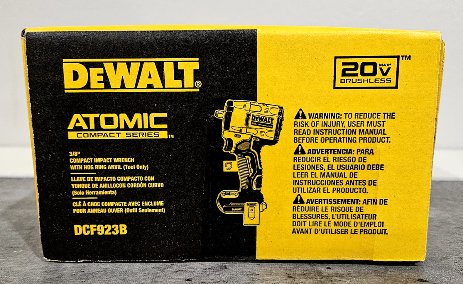 DeWalt 20 Volt Brushless 3/8&Prime; Compact Impact Wrench with Hog Ring Anvil DCF923B