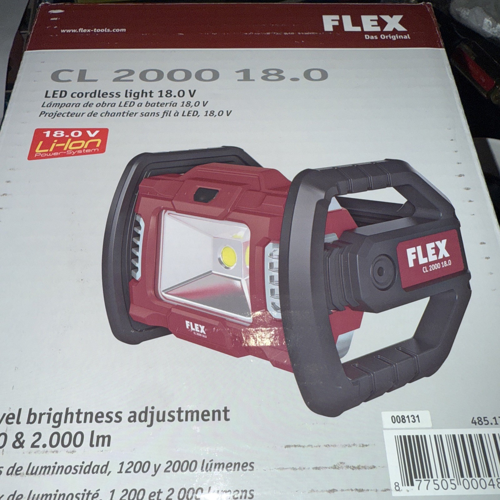 Flex LED Work Light Battery 18.0 V CL 2000 18.0 472921 senza Caricabatteria