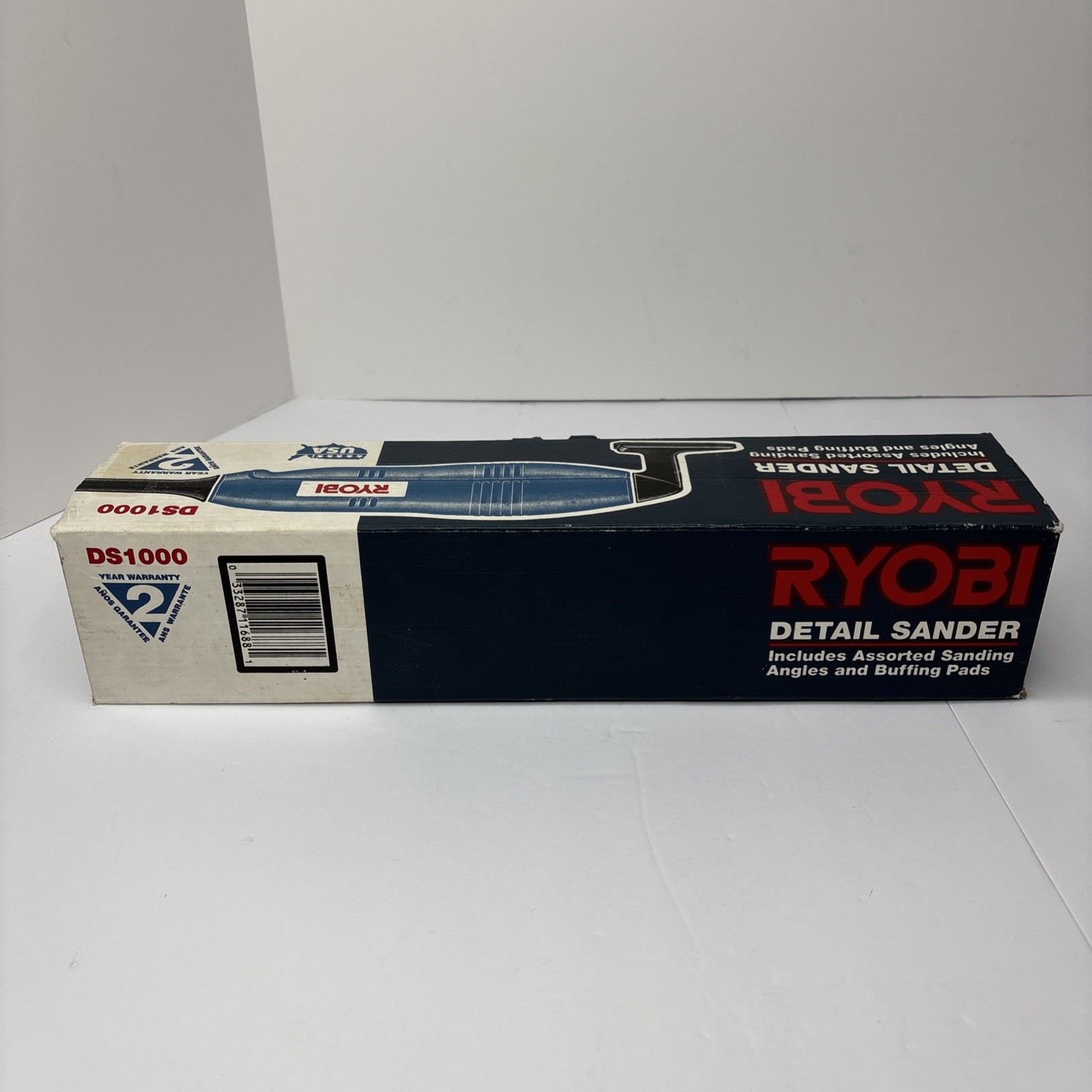 Ryobi DS-1000 Detail Sander In Original Box w/Pads Tested & Working
