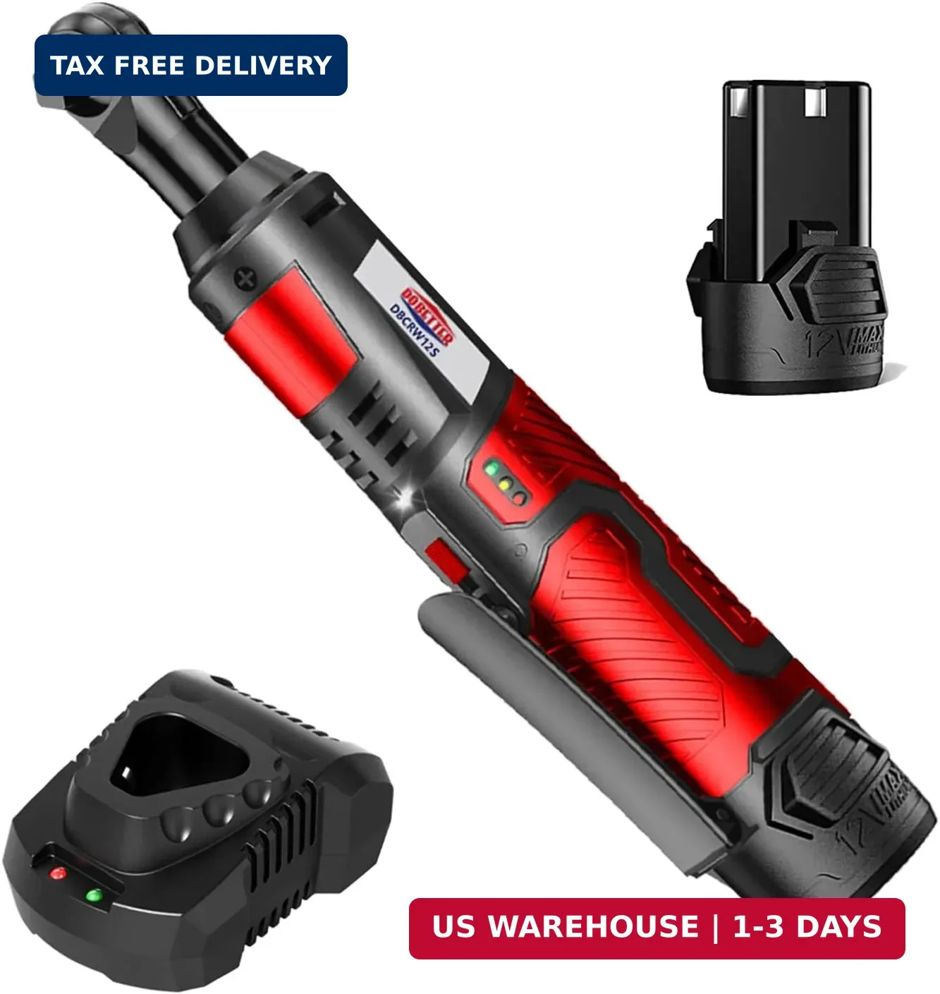 Dobetter Cordless Ratchet Wrench 3/8 Electric Ratchet Wrench, 55 N·m Power Ratch