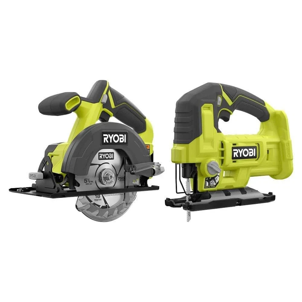 RYOBI ONE+ 18V Cordless 2-Tool Combo Kit: Circular Saw & Jig Saw (Tool Only)
