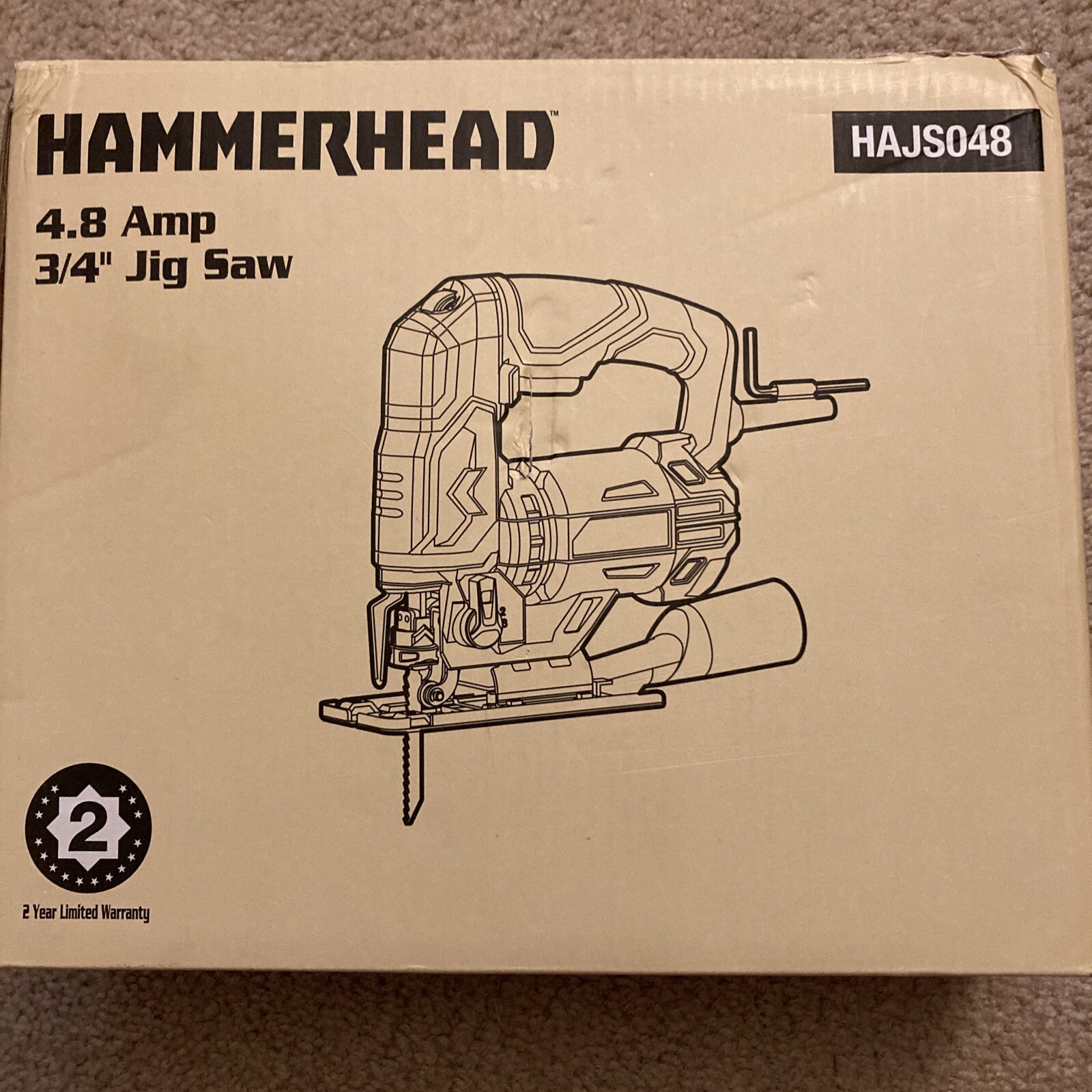 Jig Saw Hammerhead 4.8-Amp 3/4 Inch Wood Cutting Blades Variable Speed Open Box