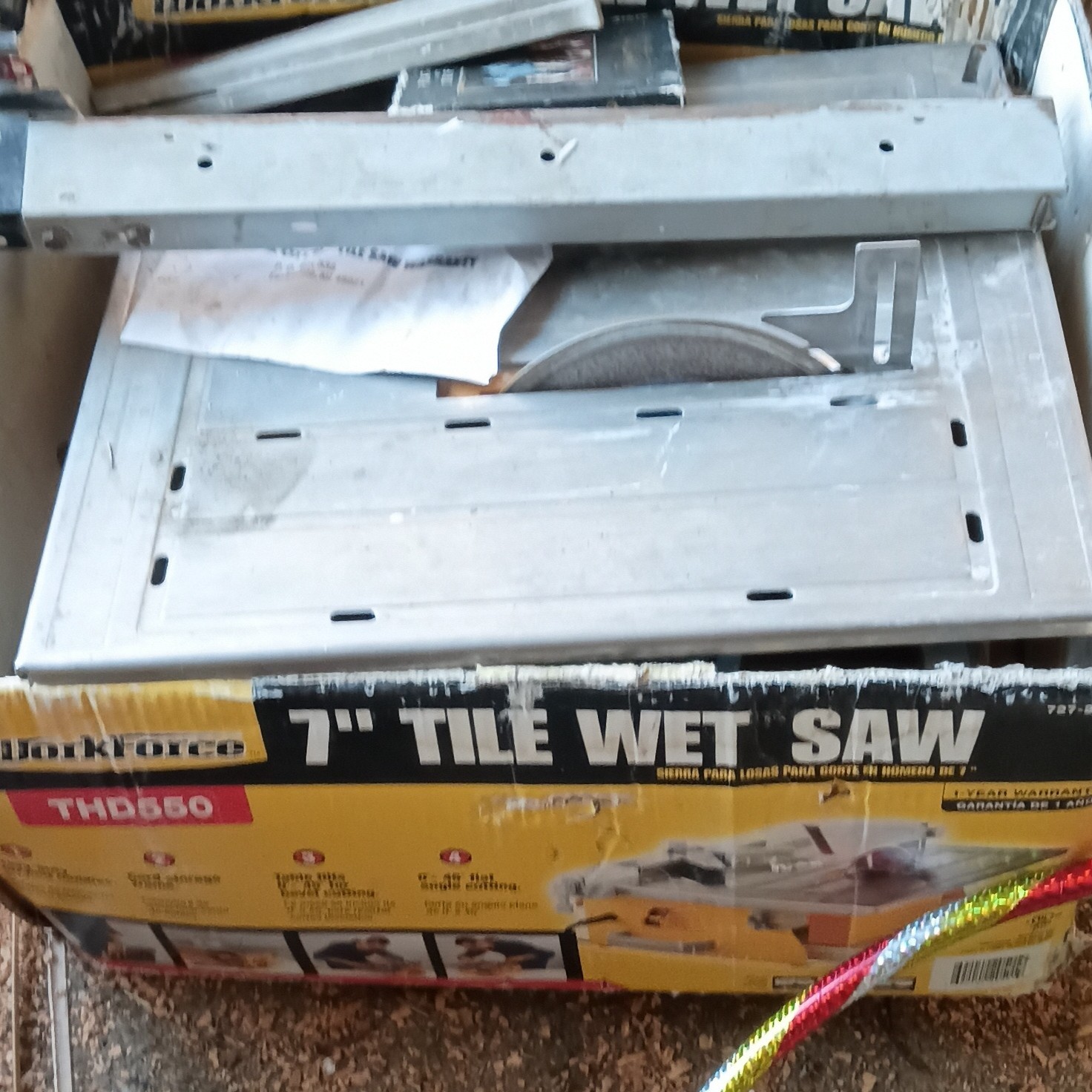 WorkForce THD550 7 in Tile Wet Saw, Corded Electric, Silver/Black/Yellow