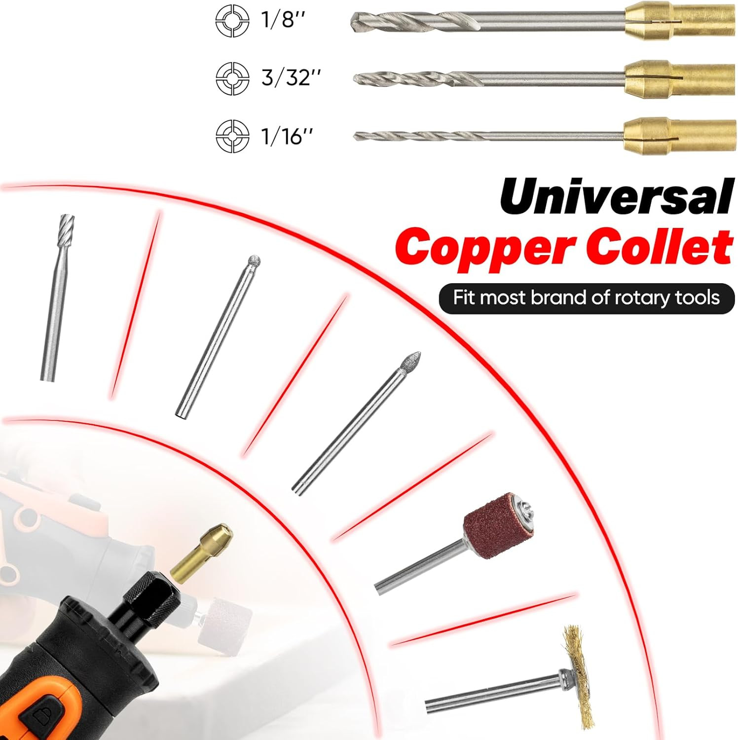 508-Piece Rotary Tool Accessories Kit, Universal Rotary Tool Bits for Sanding, C
