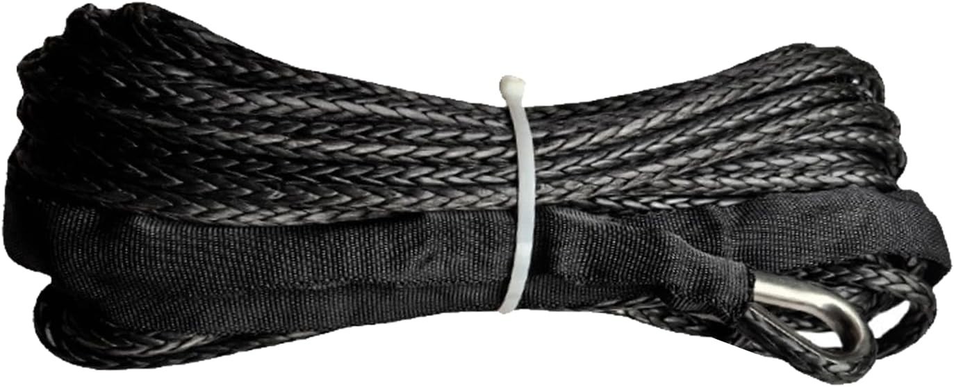 1/4 » x 50 Ft Car Synthetic Winch Rope Kit, 10000LBS Heavy Duty Vehicle Winch