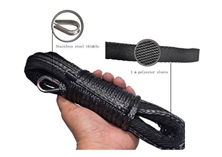 Winch Rope 3/16 inch Synthetic Winch Rope for Electronic Winch on